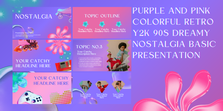 5 mẫu slide đẹp trên Canva với tông màu tím hồng pastel